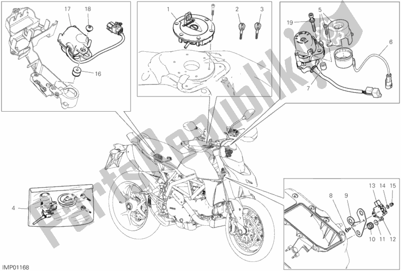 Toutes les pièces pour le 12d - Appareils électriques du Ducati Hypermotard 950 Thailand 2019